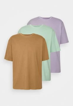 YOURTURN 3Pack Unisex - T-Shirt Basique - Light Green/Lilac/Light Brown -Mode-YOURTURN 2ed8114ce3474a2bb4c76e33887aa7fd