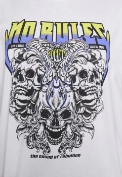 YOURTURN Rule Skull Graphic Tee Unisex - T-Shirt Imprimé - White -Mode-YOURTURN 38058aa46a744b1d840b5599082d9305