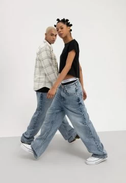 YOURTURN Baggy Jeans Unisex - Jean Boyfriend - Dark Blue Denim -Mode-YOURTURN 47039cf62e0e4223bb19b517ea683054