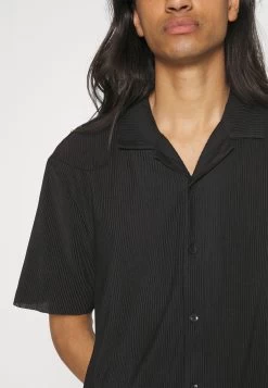 YOURTURN Plisse Shirt Unisex - Chemise - Black -Mode-YOURTURN 71675004d1314dcd89b13267f73850ba