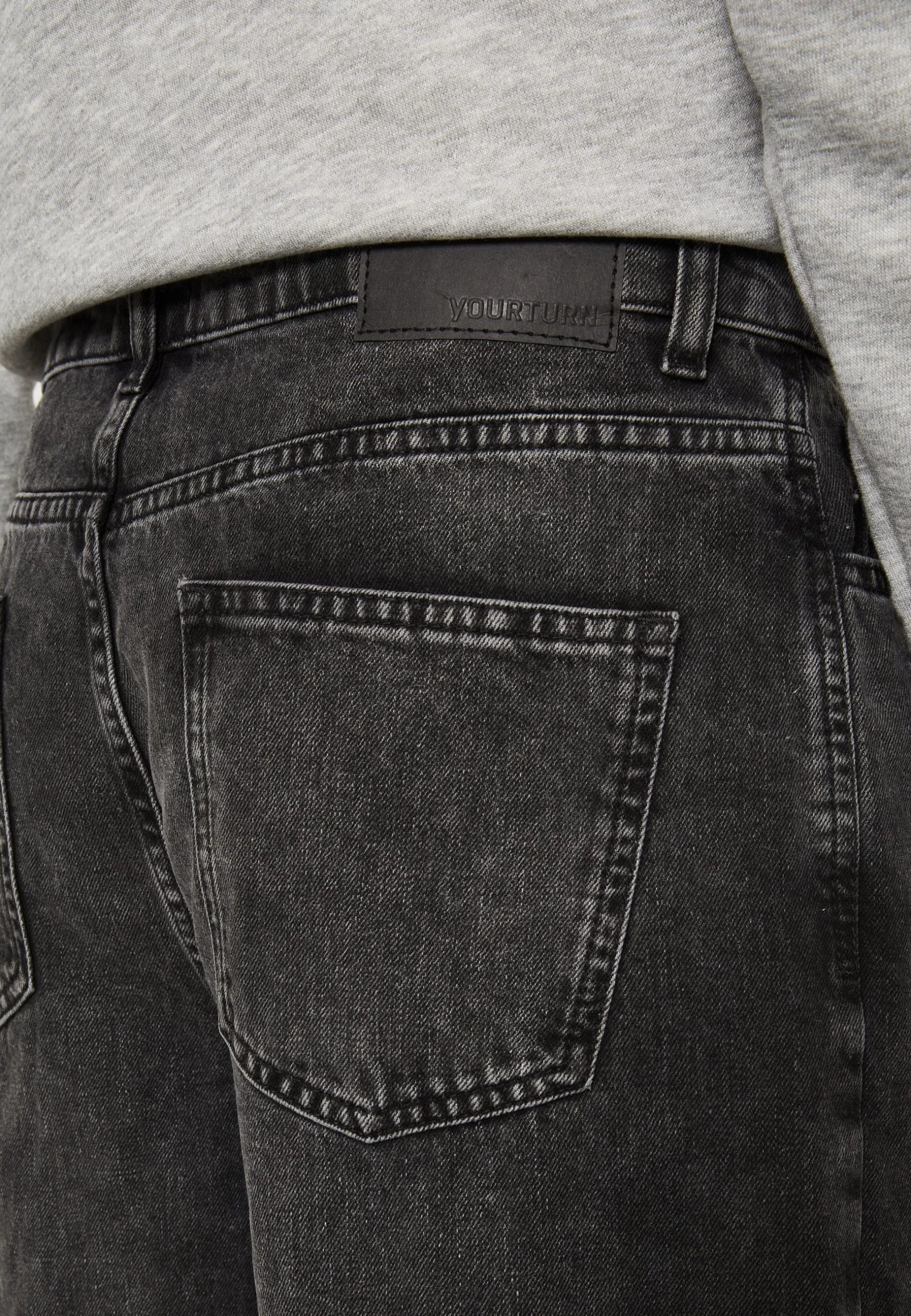 YOURTURN Unisex - Jean Boyfriend - Black 6 YOURTURN Unisex - Jean Boyfriend - Black – Image 6