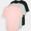 YOURTURN 3Pack Unisex - T-Shirt Basique - Black/Pink/Green