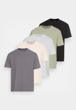 YOURTURN Unisex 5 Pack - T-Shirt Basique - Dark Grey/White/Beige 12 YOURTURN Unisex 5 Pack - T-Shirt Basique - Dark Grey/White/Beige -Mode-YOURTURN ad4b65fc9a1a4ee292e39d99f7fd81fb