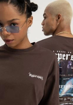 YOURTURN Unisex - T-Shirt Imprimé - Brown -Mode-YOURTURN b270f5ee5256471e8d6136cf0f52e201