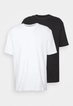 YOURTURN 2 Pack Unisex - T-Shirt Basique - Black/White