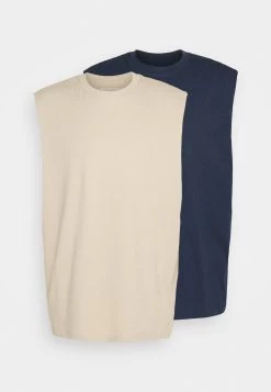 YOURTURN Unisex 2 Pack - Débardeur - Beige/Dark Blue -Mode-YOURTURN b55d40a197f94f29b51876acd9a8af53