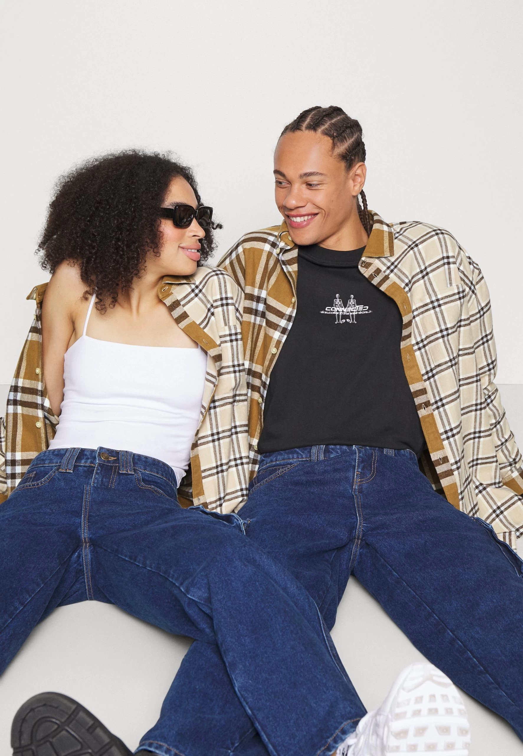 YOURTURN Mash Up Check Genderless - Chemise - Beige 4 YOURTURN Mash Up Check Genderless - Chemise - Beige – Image 4