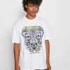 YOURTURN Rule Skull Graphic Tee Unisex - T-Shirt Imprimé - White