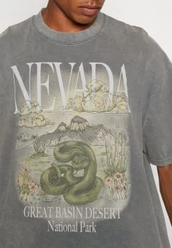 YOURTURN Nevada Wash Graphic Tee Washed - T-Shirt Imprimé - Charcoal -Mode-YOURTURN e829ada2811949e7b41756f8833b261a